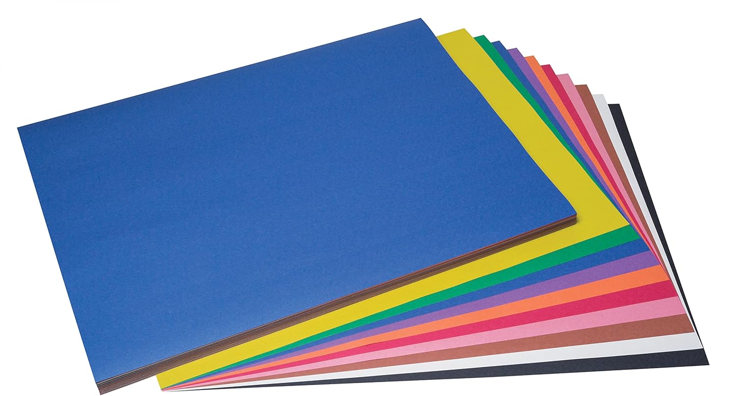 Prang (Formerly SunWorks) Construction Paper, 10 Assorted Colors, 18" x 24", 100 Sheets