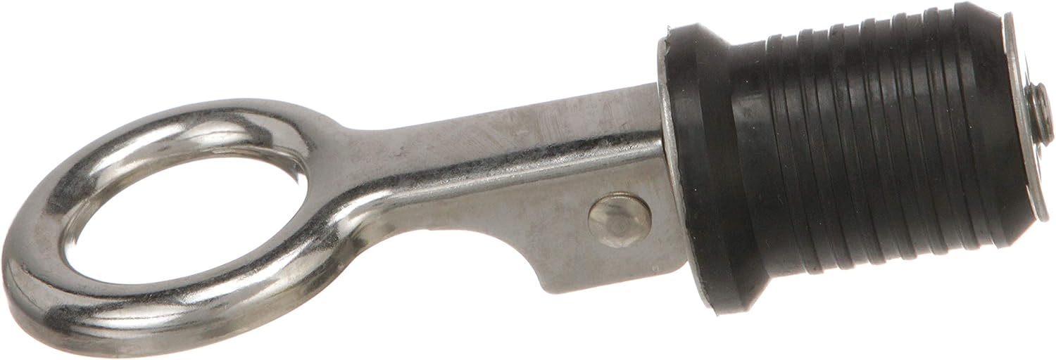 Attwood 7520A3 Snap-Handle Drain Plug, for 1-Inch-Diameter Drains, Locks in Place, Steel Handle, Rubber Plug