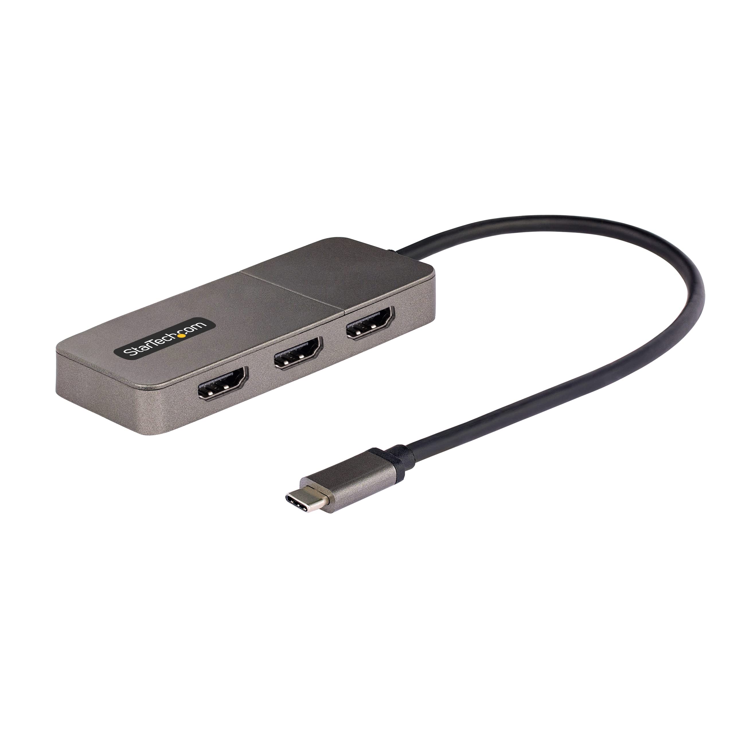 StarTech.com 3-Port USB-C Multi-Monitor Adapter, USB Type-C to 3x HDMI MST Hub