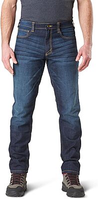 5.11 Tactical Men's Defender-Flex Slim Jeans, Fitted Waistband, 7 Pockets, Style 74465
