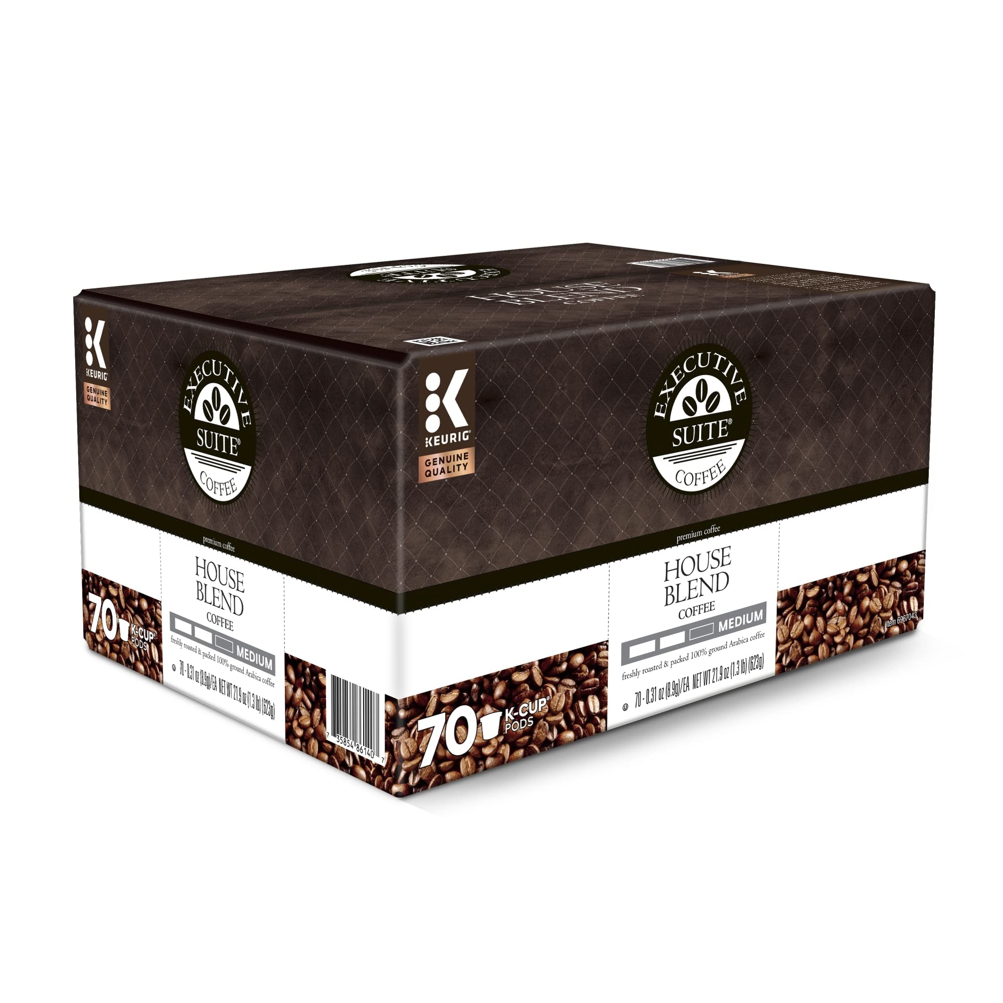 Executive Suite House Blend Coffee Pods for Keurig K-Cup Brewers, Box of 70 Pods