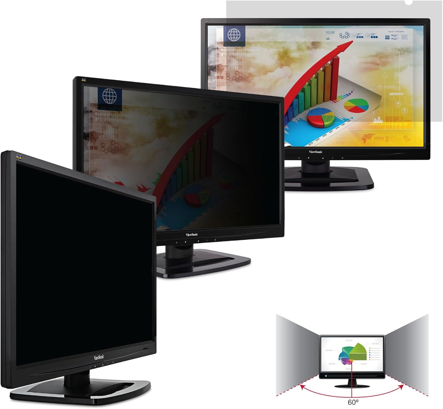 Viewsonic Corporation Tech Armor Universal Privacy Filter for 23.8” LED Computer Desktop Monitor, Compatible with Viewsonic