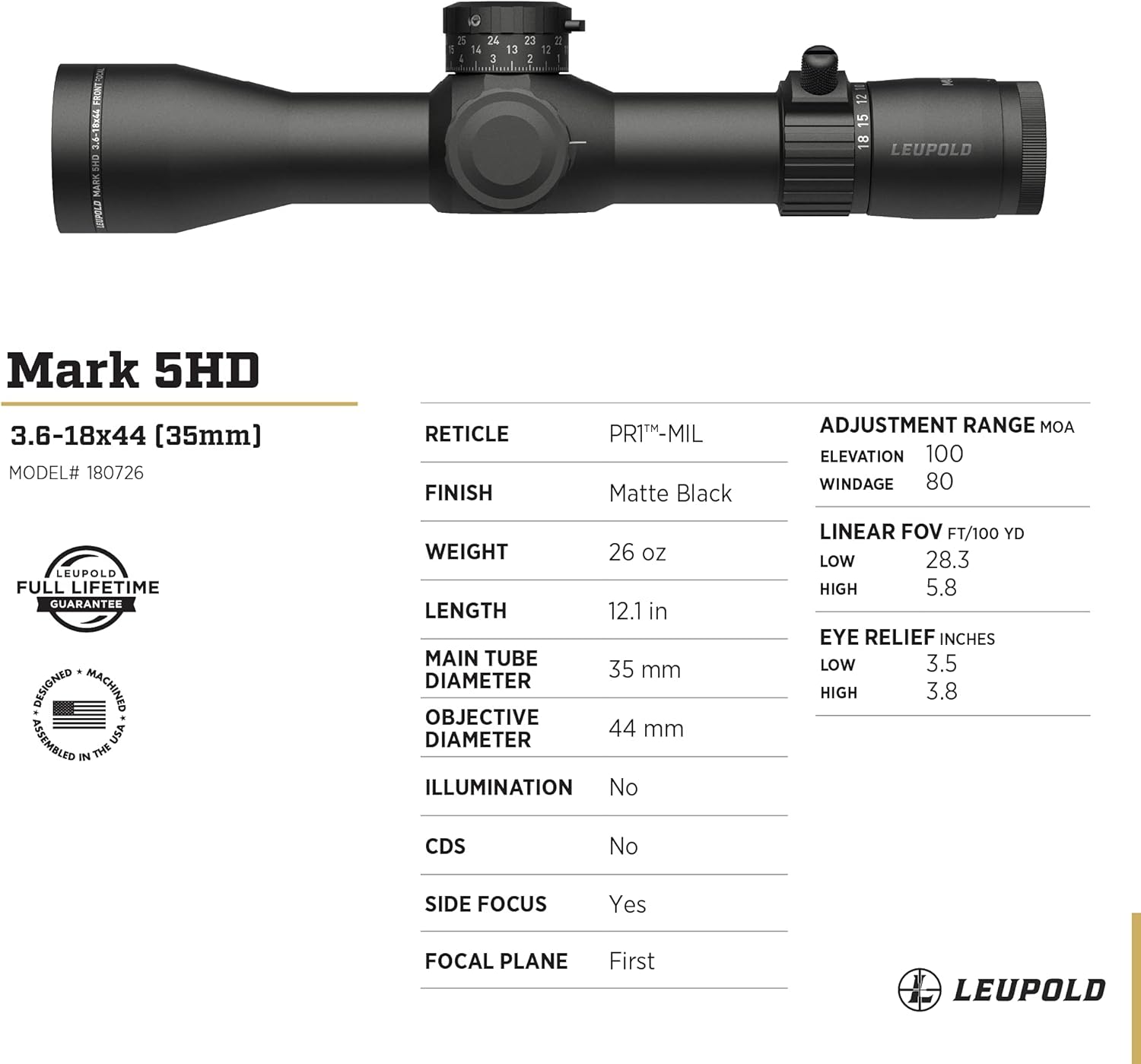 Leupold Mark 5HD Rifle Scope