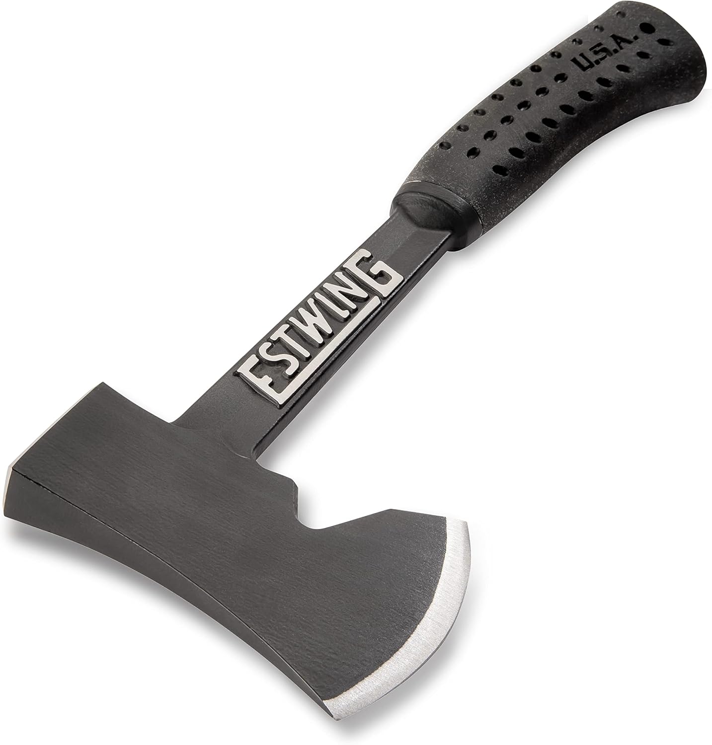 ESTWING Camper's Axe - 14" Hatchet with Forged Steel Construction & Shock Reduction Grip - EB-25A
