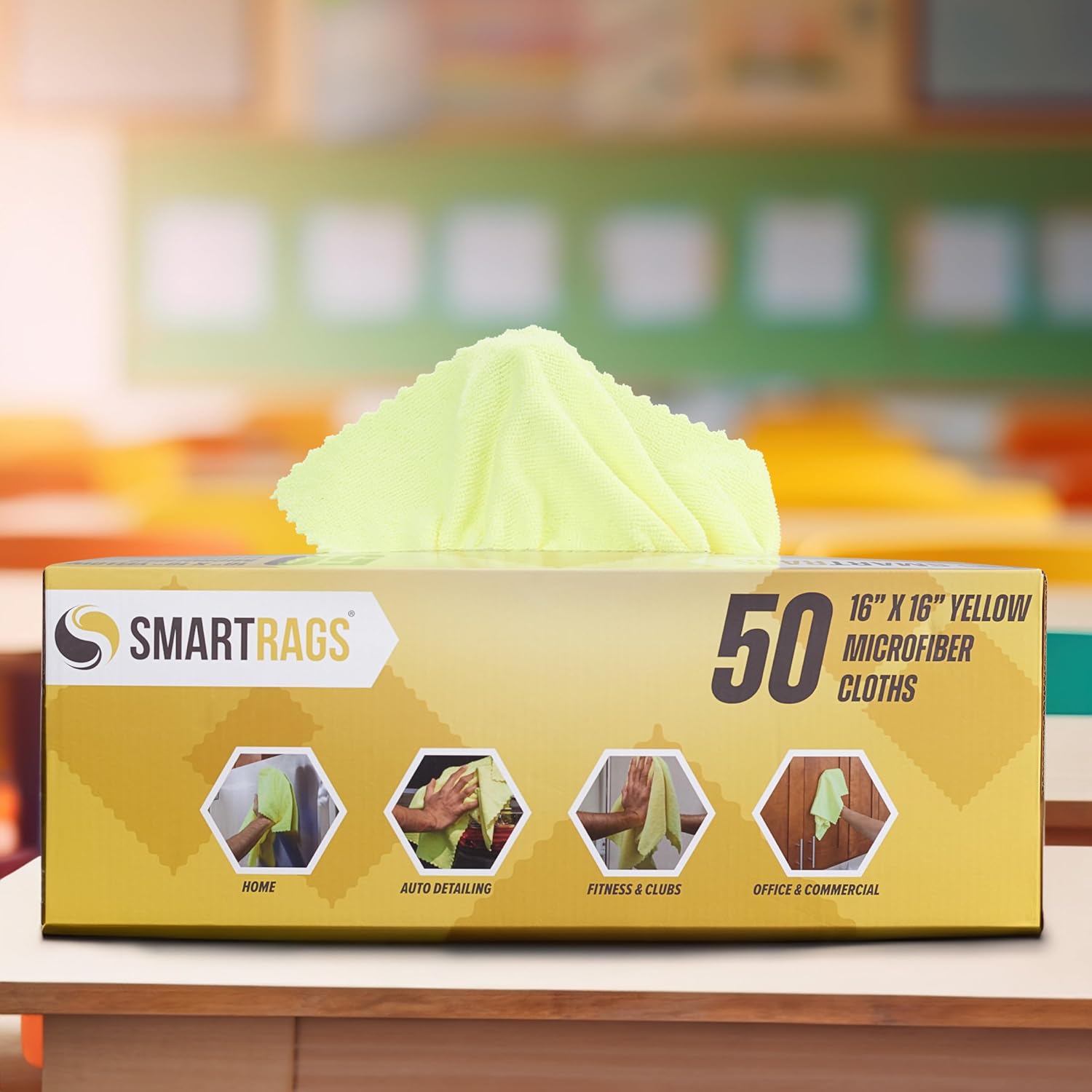 HOSPECO SmartRags Disposable Microfiber Towels, 16 x 16 in, 215 GSM