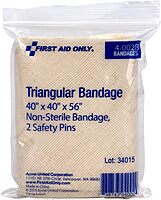 First Aid Only 4-002B Triangular Bandage with 2 Fastening Hooks, 56 Length x 40 Width
