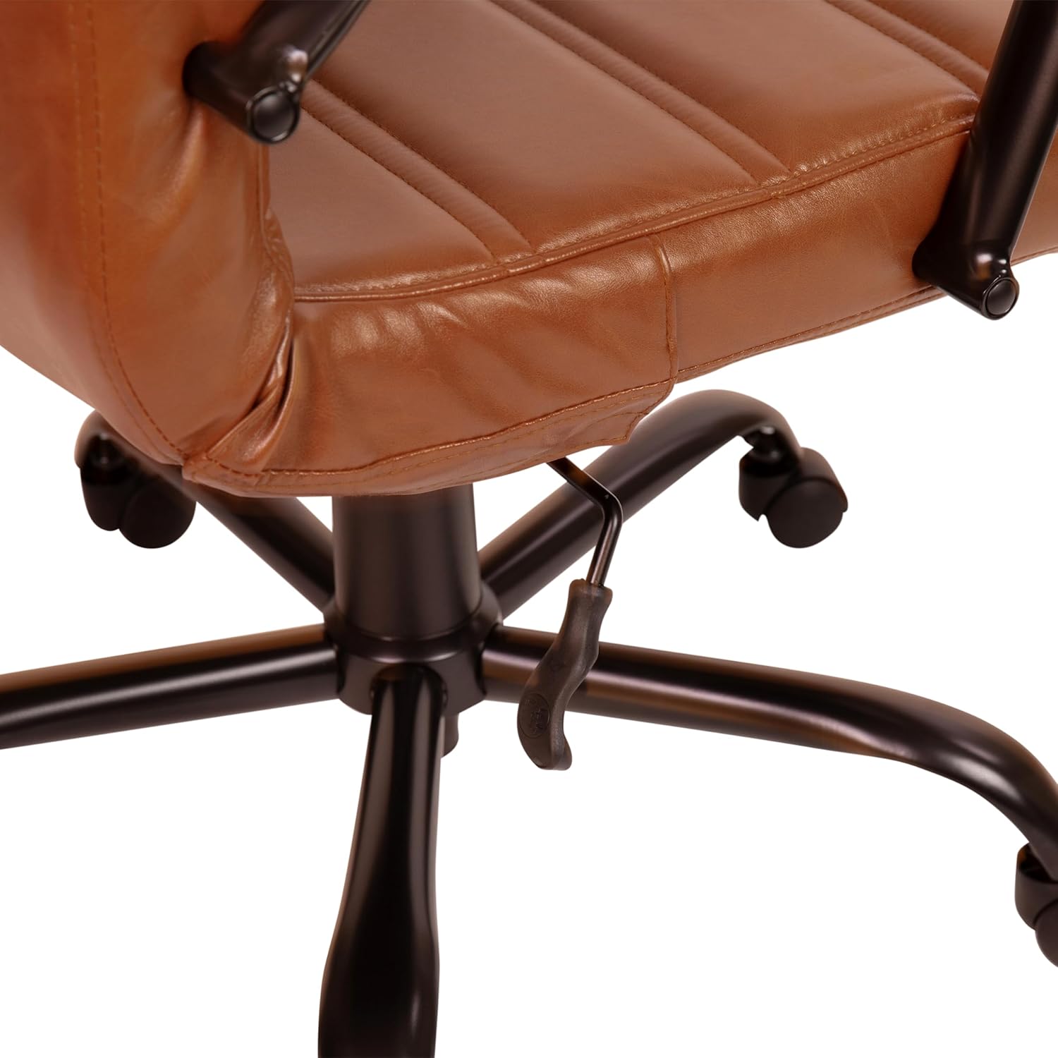 Flash Furniture Whitney Mid-Back Swivel LeatherSoft Desk Chair with Padded Seat and Armrests