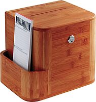 Safco 4237CY Bamboo Suggestion Box, 14 x 10 x 8 inches, Cherry