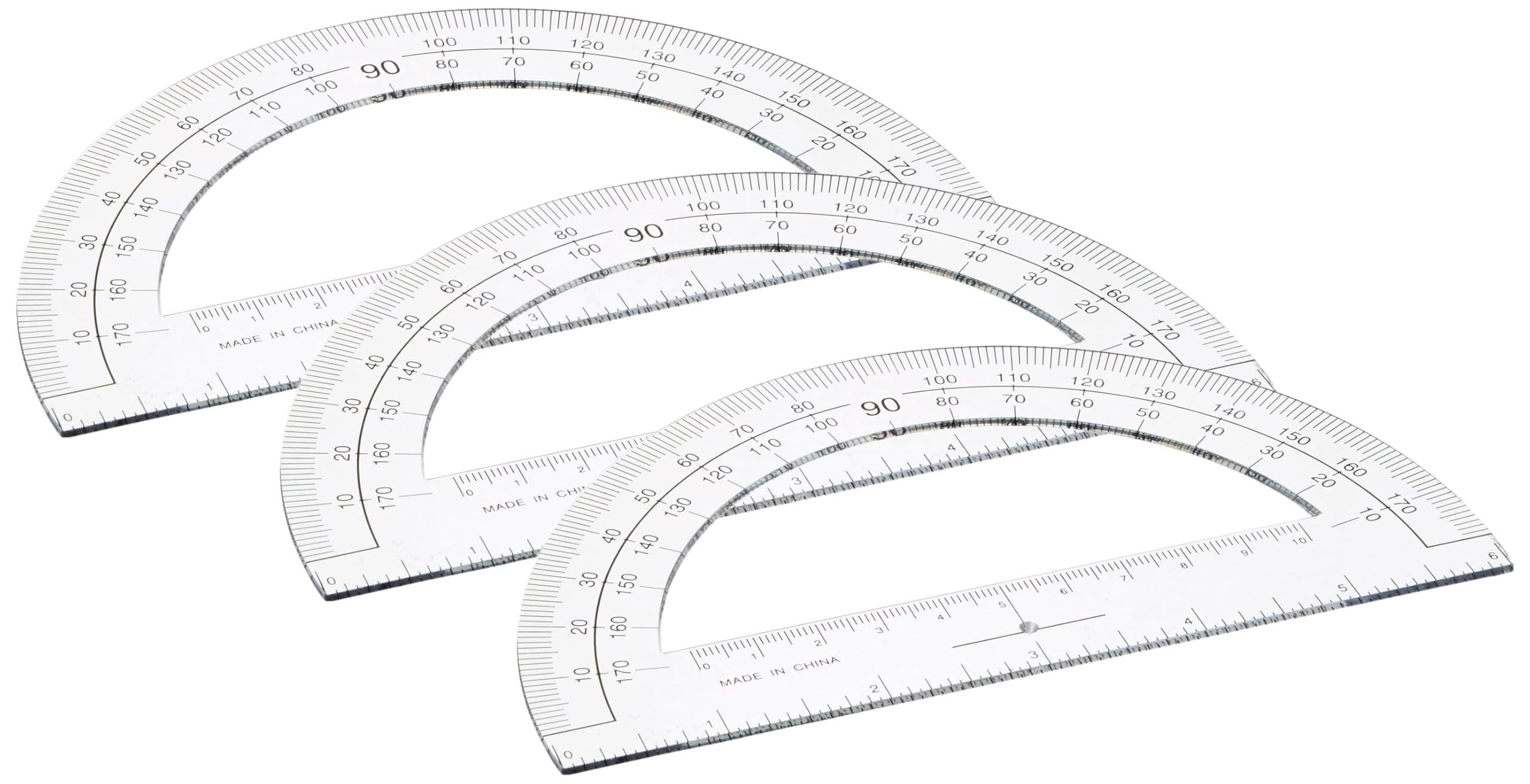 Sparco 01490 Plastic Protractor, 6-Inch Ruler Base, Clear (Pack of 3) DESIGN 1 (Pack of 3)