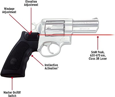 Crimson Trace LG-344 Lasergrips Laser Sight with Heavy Duty Construction and Instinctive Activation for Ruger GP100