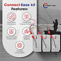 36V Trolling Motor Connection Kit RCE36VBCHK | Series Connection for 12V Batteries with Onboard Battery Charger | Powers any