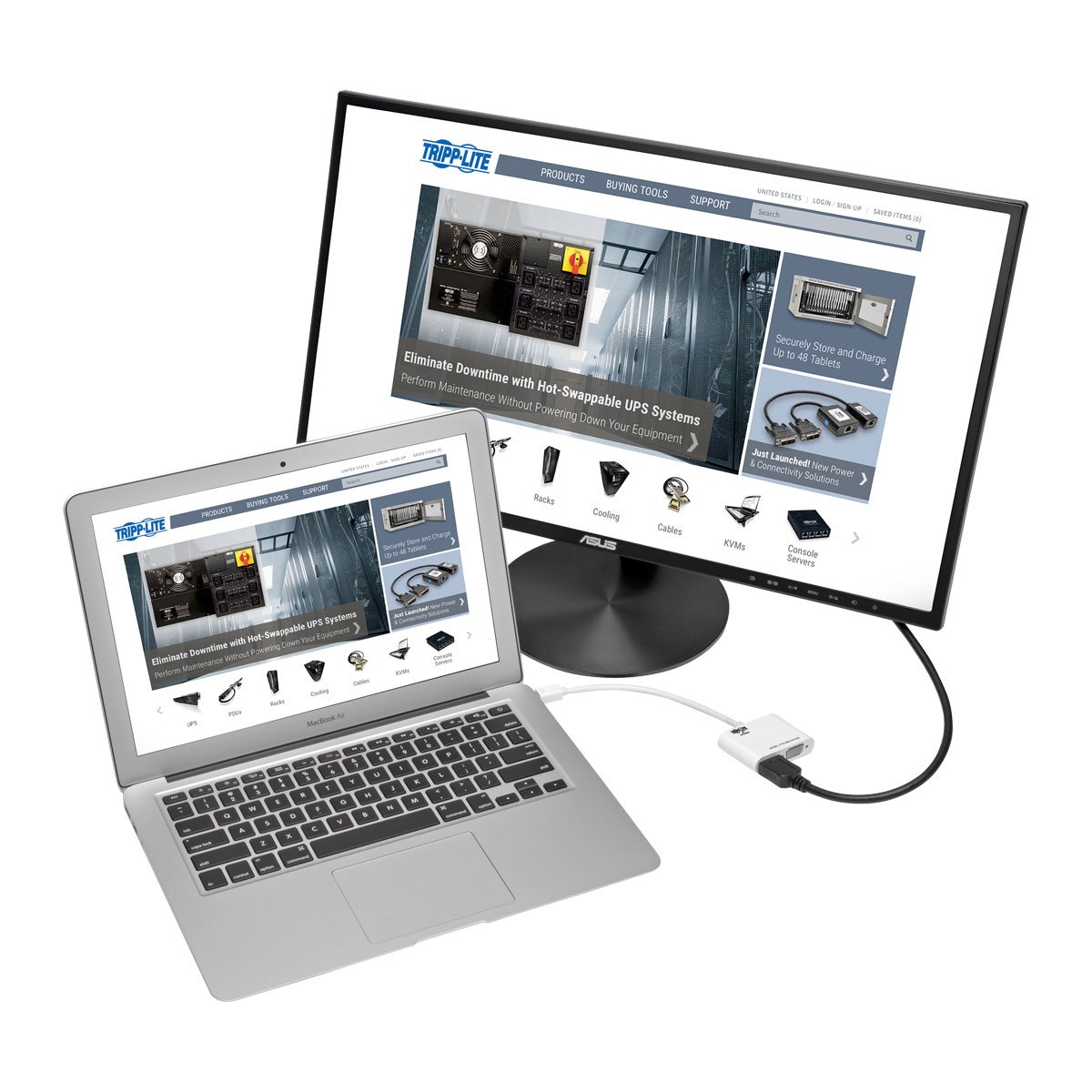 Tripp Lite Mini DisplayPort 1.2 to HDMI/VGA Adapter Converter, 6in, White (P137-06N-HV-V2W)