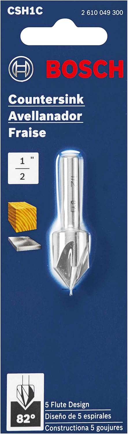 BOSCH CSH1 1/2-Inch HSS Countersink 1/2 in Titanium