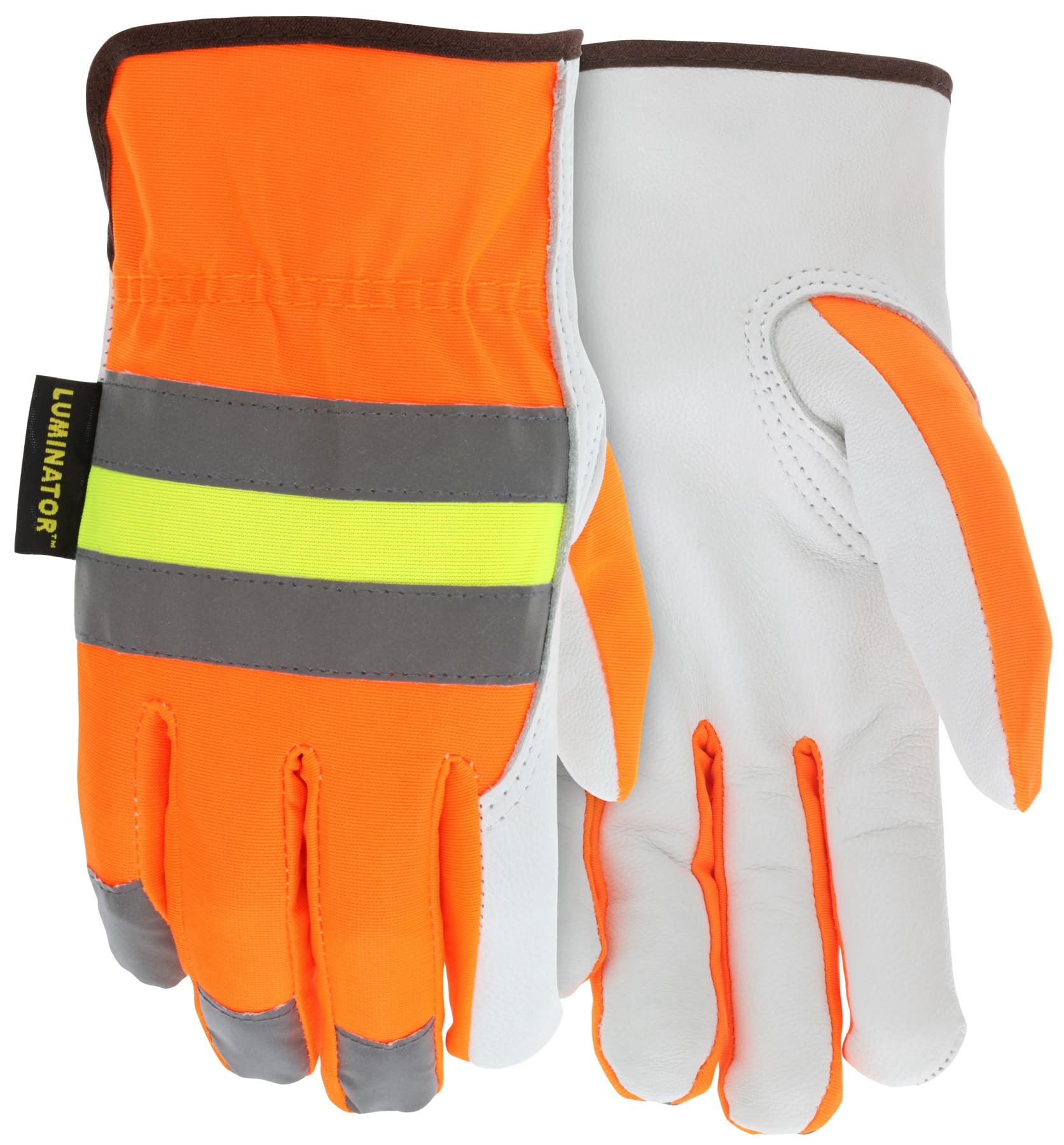 MCR SAFETY Luminator 36111 Premium Grain Goatskin Reflective Work Gloves