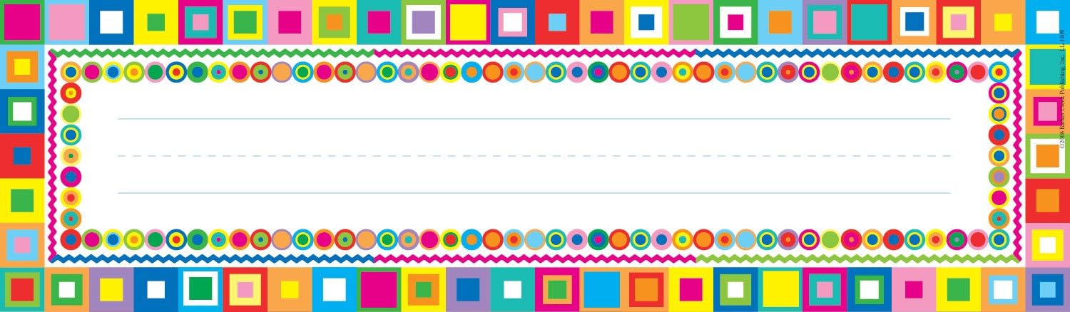 Barker Creek Colorful Desk Nameplates & Bulletin Board Signs, Retro, Multi-Purpose Desk Nameplates, Bulletin Board Signs