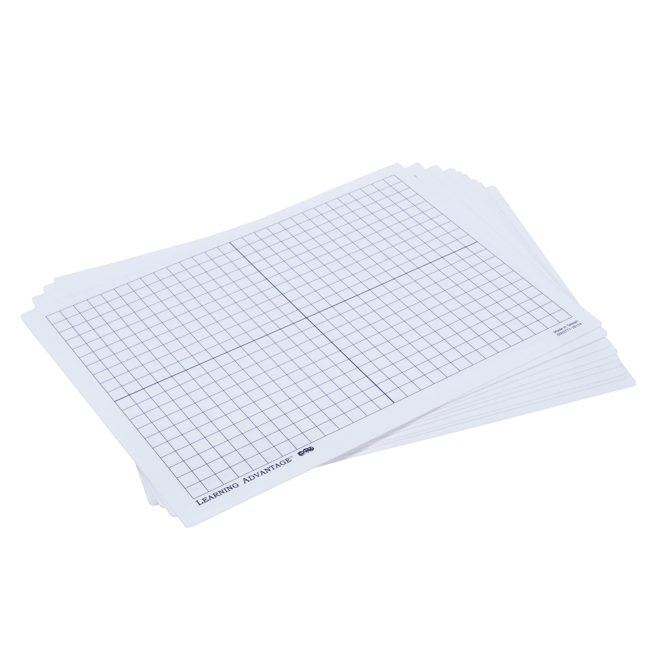 Learning Advantage XY Axis Unframed Dry-Erase Whiteboards, 9in x 12in, Set Of 10