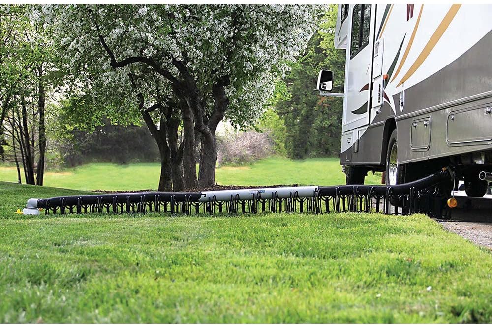 Camco Sidewinder 20-Ft Camper / RV Sewer Hose Support | Telescoping Design Flexes Around Obstacles & Deep Cradles Hold Sewer