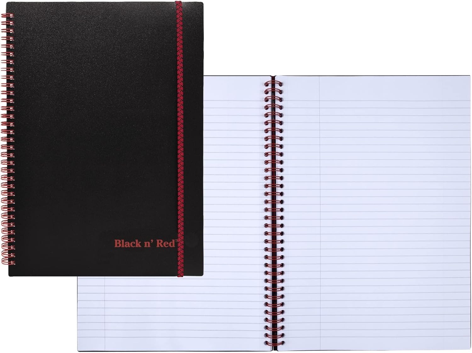 Black n' Red Notebook, Business Journal, Optik Paper, Wirebound, 70 Sheets, Ruled, SCRIBZEE-compatible