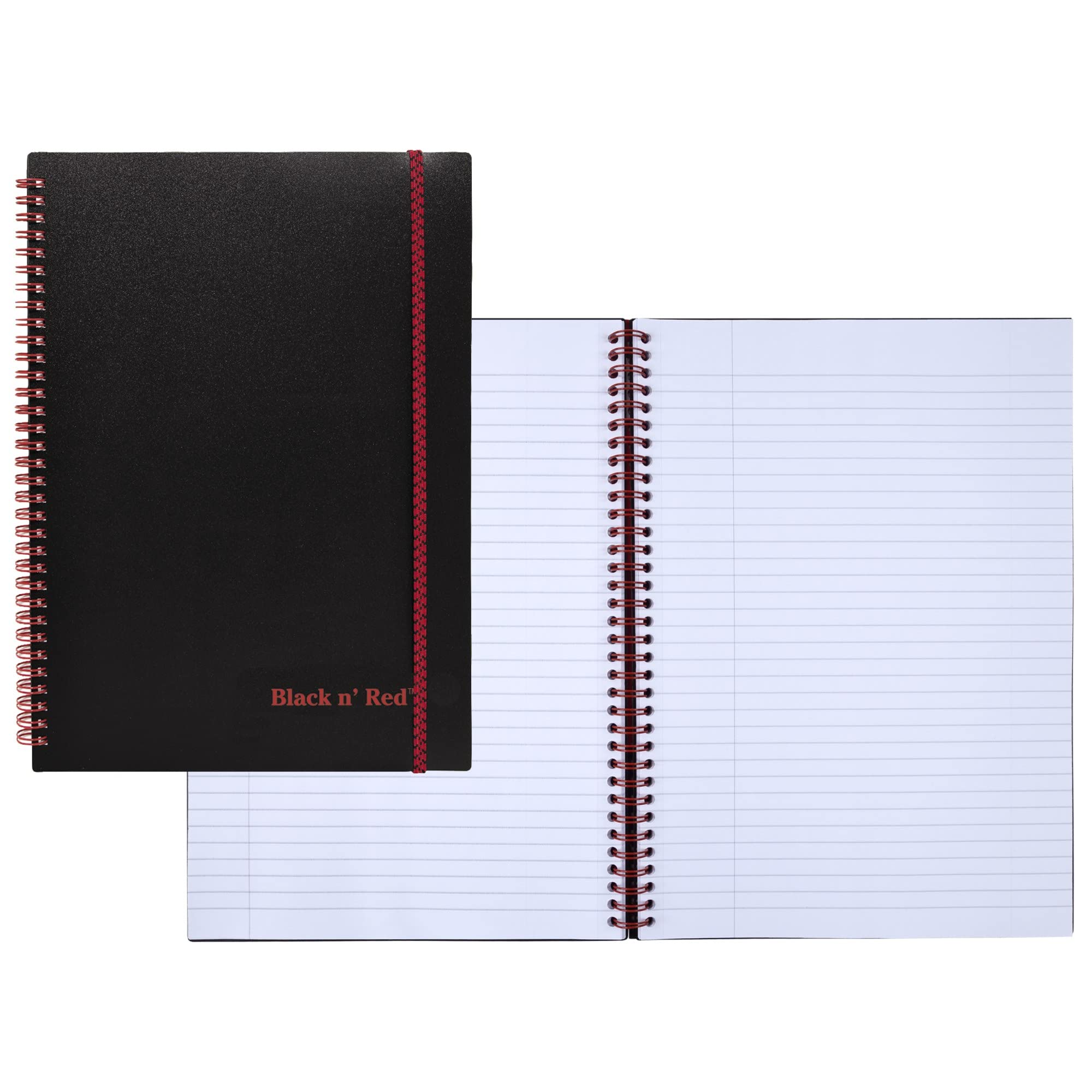 Black n' Red Notebook, Business Journal, Optik Paper, Wirebound, 70 Sheets, Ruled, SCRIBZEE-compatible