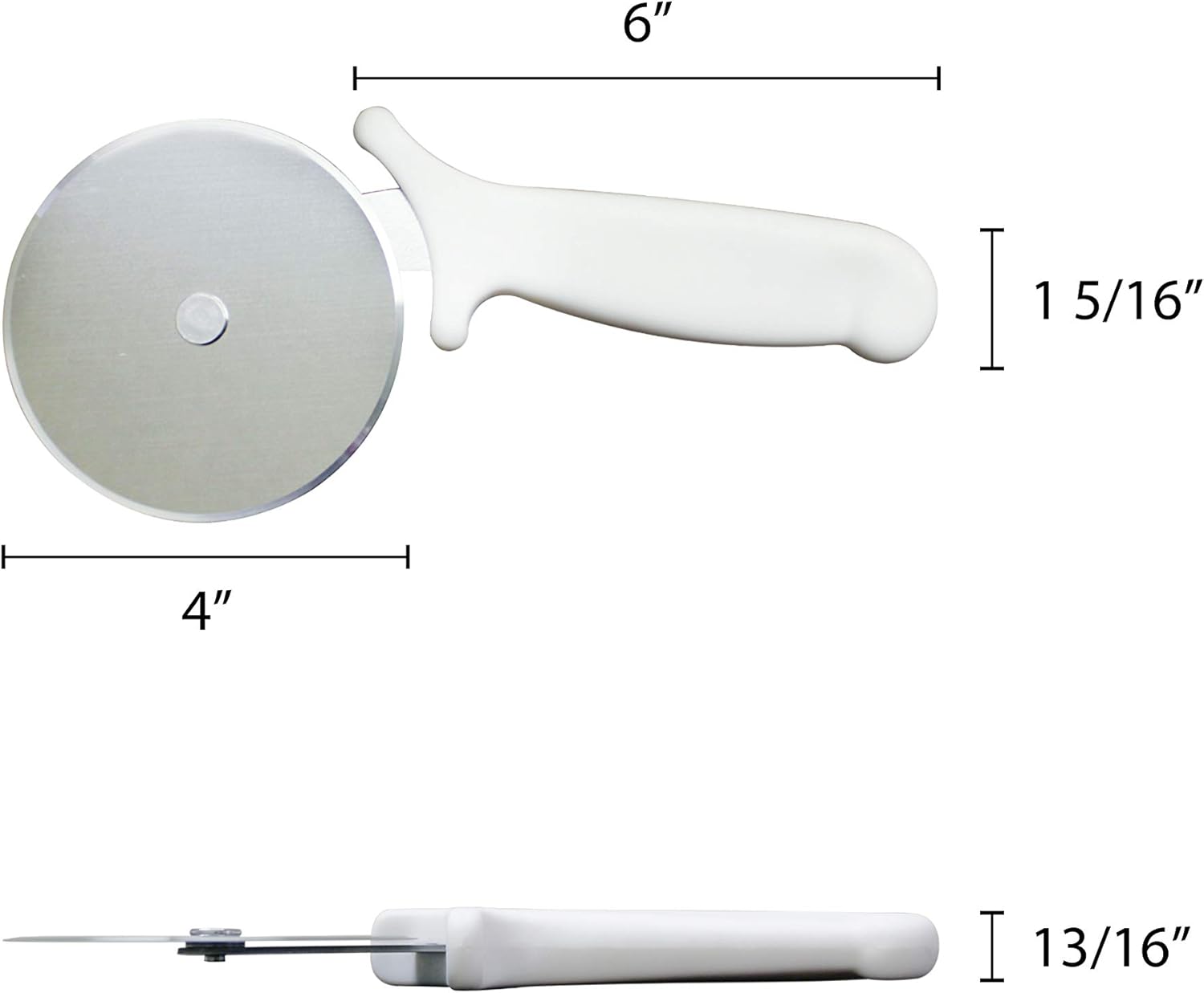 Tablecraft Stainless-Steel Pizza Cutter, 4in, Silver