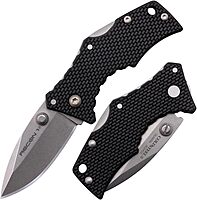 Cold Steel Micro Recon 1 2" 4034SS Razor-Sharp Blade 2.375" Griv-Ex Handle Tactical Folding Knife w/Tri-Ad Lock, Ambidextrous Pocket/Belt Clip Spear Point