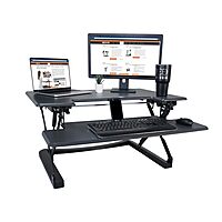 Victor DCX760G High Rise Collection Height Adjustable Standing Desk with Removable Keyboard Tray | Gray | 36” Wide Standing