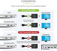 StarTech.com Compact USB C to Mini DisplayPort Adapter - 8K 60Hz/4K USB-C to mDP 1.4 Video Converter w/Keychain Ring - USB Type-C DP Alt Mode (HBR3 HDR DSC) to mDP Monitor - TB3 Compatible (CDP2MDPFC)