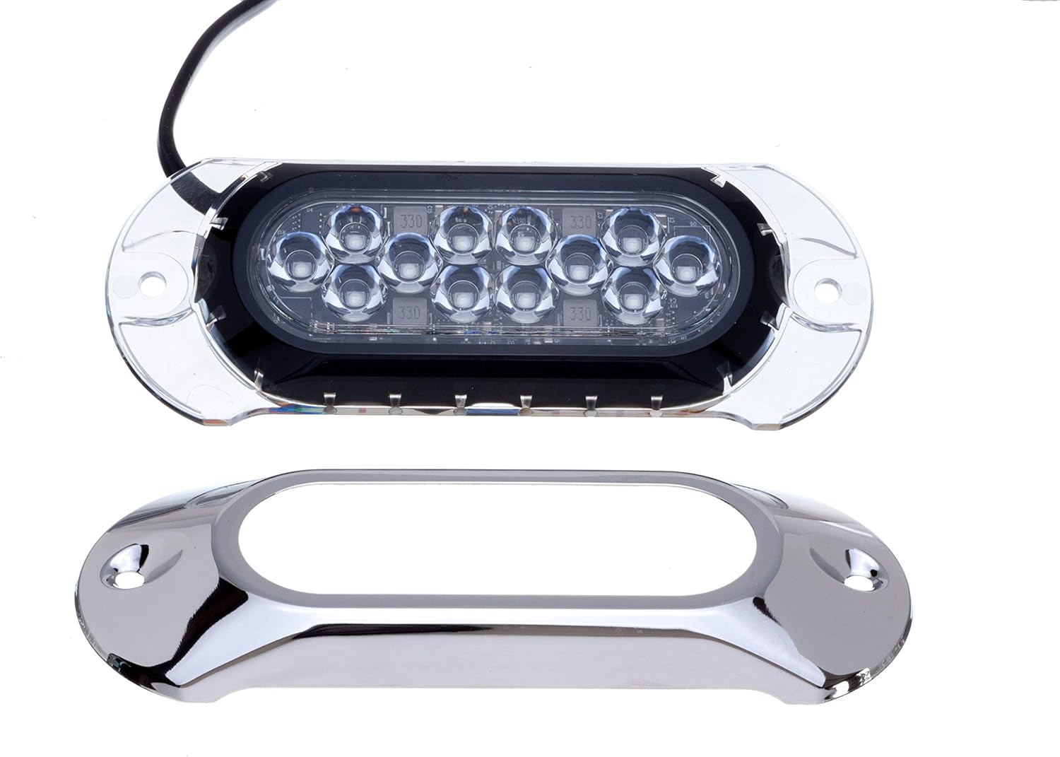 Attwood 65UW12B-7 Lightarmor Ultra-Bright 12-LED 1,650 Lumen Underwater Light, Sapphire Blue