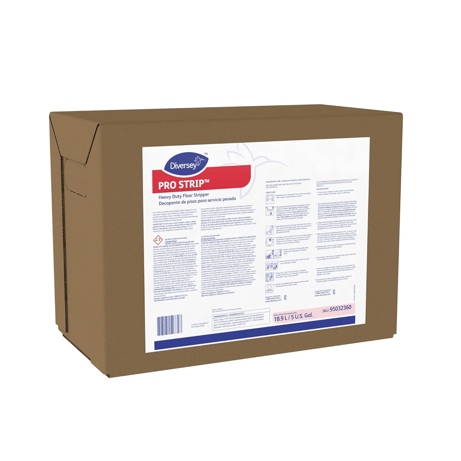 Diversey Pro Strip Heavy-Duty Floor Stripper, Cherry Almond Scent, 5 Gallon Container