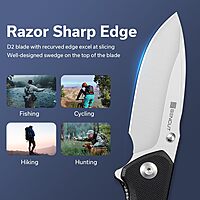 SENCUT Slashkin Folding Pocket Knife, Thumb-Stud & Flipper Opener