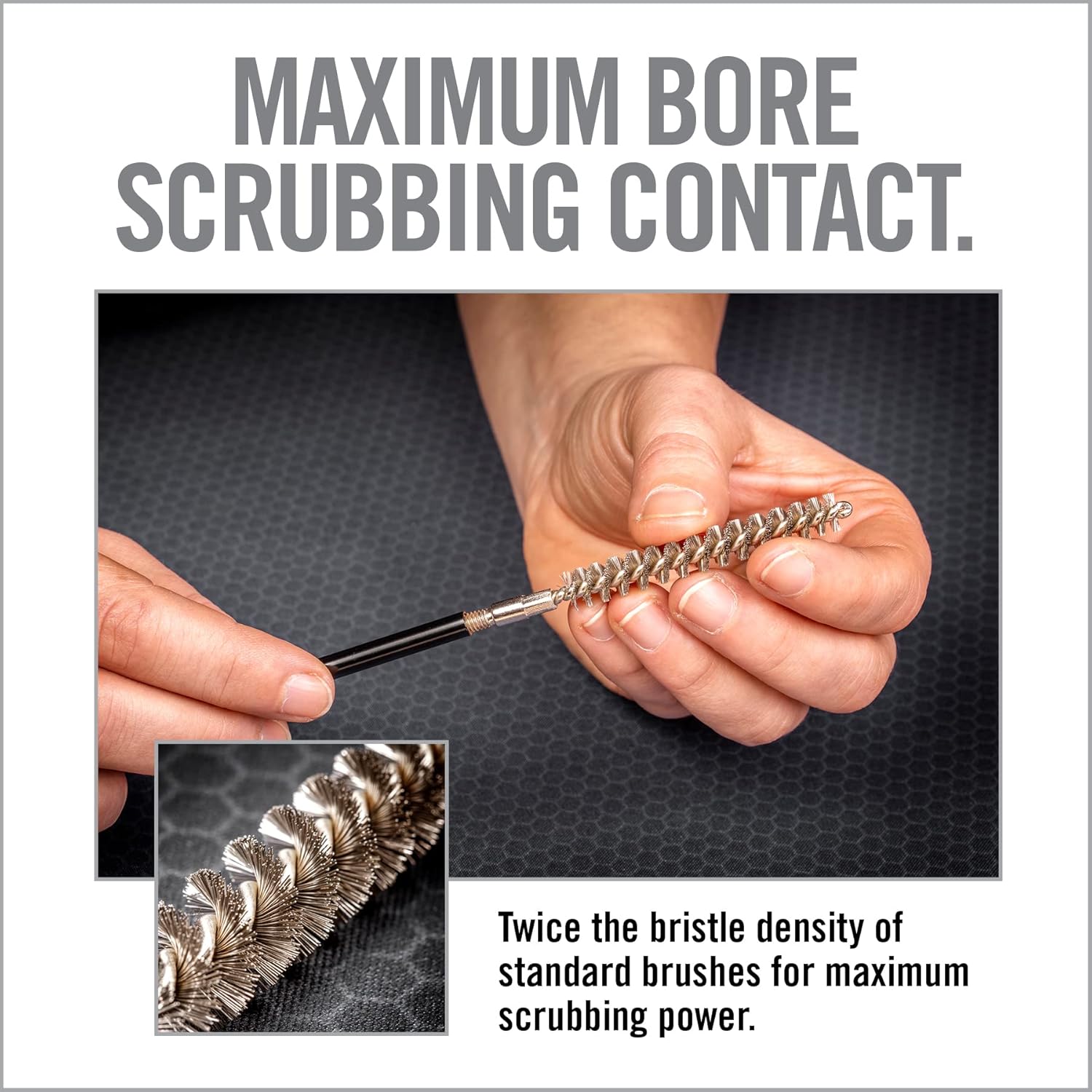 Real Avid Bore-Max Bore Brush, Nickel-Plated Bronze Barrel Brush with Stainless Steel Handle
