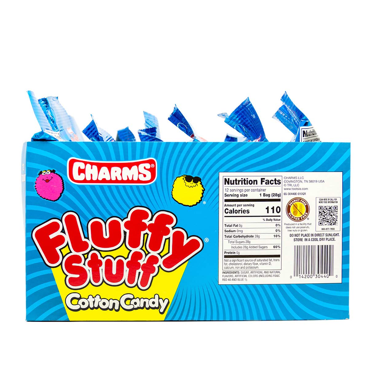 Fluffy Stuff Cotton Candy - Pink and Blue Fresh Spun Floss Sugar Retro Candy
