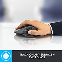 Logitech MX Master 2S Wireless Mouse, Multi-Device, Bluetooth or 2.4GHz Wireless with USB Unifying Receiver, 4000 DPI Any Surface Tracking, 7 Buttons, Fast Rechargeable, Laptop/PC/Mac/iPad - Graphite