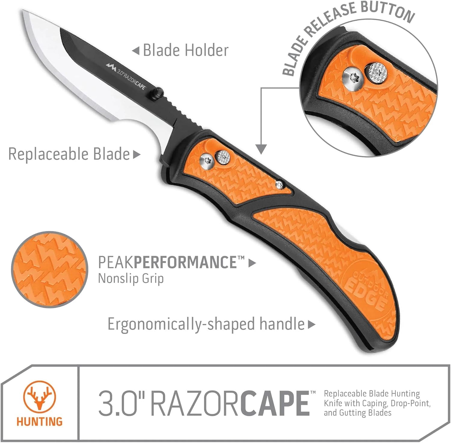 OUTDOOR EDGE 3.0" Folding Pocket Knife with Replaceable Blades