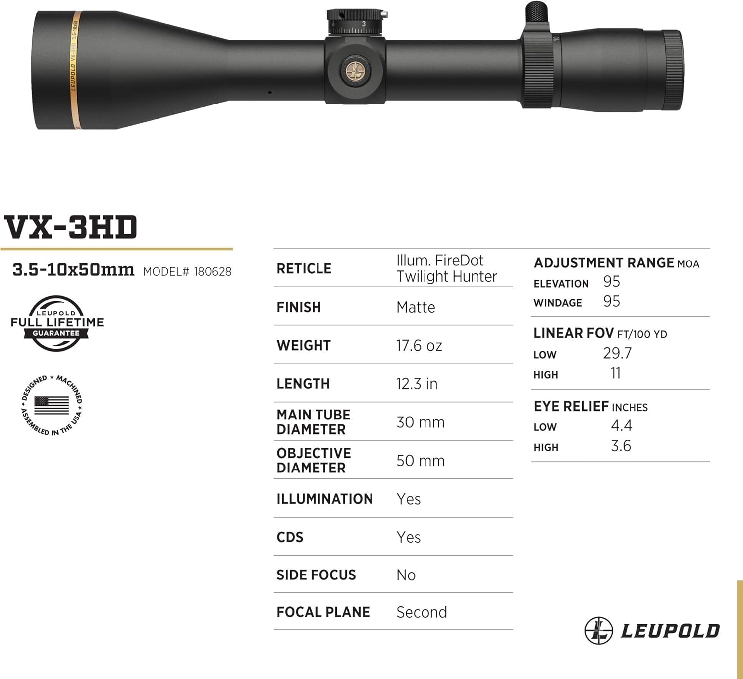 Leupold VX-3HD Riflescope with CDS-ZL ZeroLock Dial