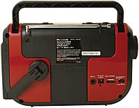 DPI WeatherX WR383R Weather And Alert Handheld Radio With AM/FM Radio, Black/Red