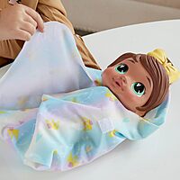 Baby Alive Shampoo Snuggle Sophia Sparkle Brown Hair Dress Up Baby Doll Playset, 11 Inches - Purple