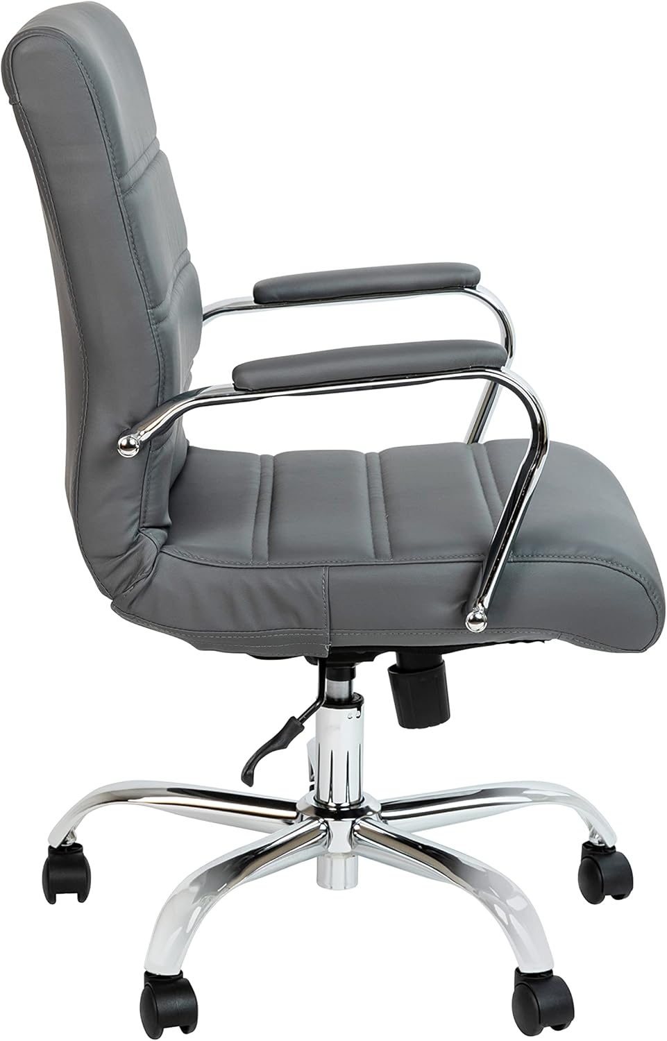 Flash Furniture Whitney Mid-Back Swivel LeatherSoft Desk Chair with Padded Seat and Armrests