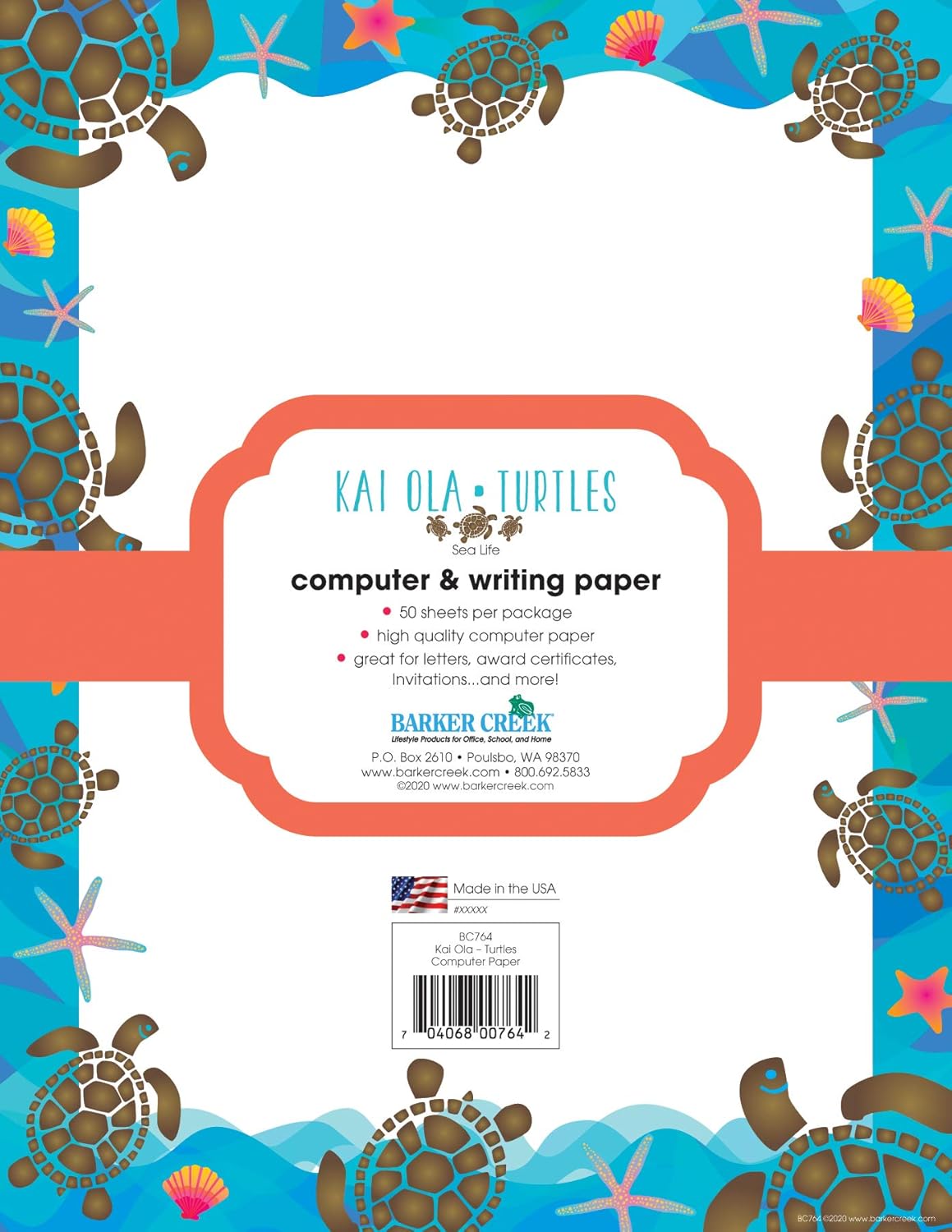 BARKER CREEK Kai Ola Designer Computer Paper, Decorative Printer Paper, 8.5 x 11