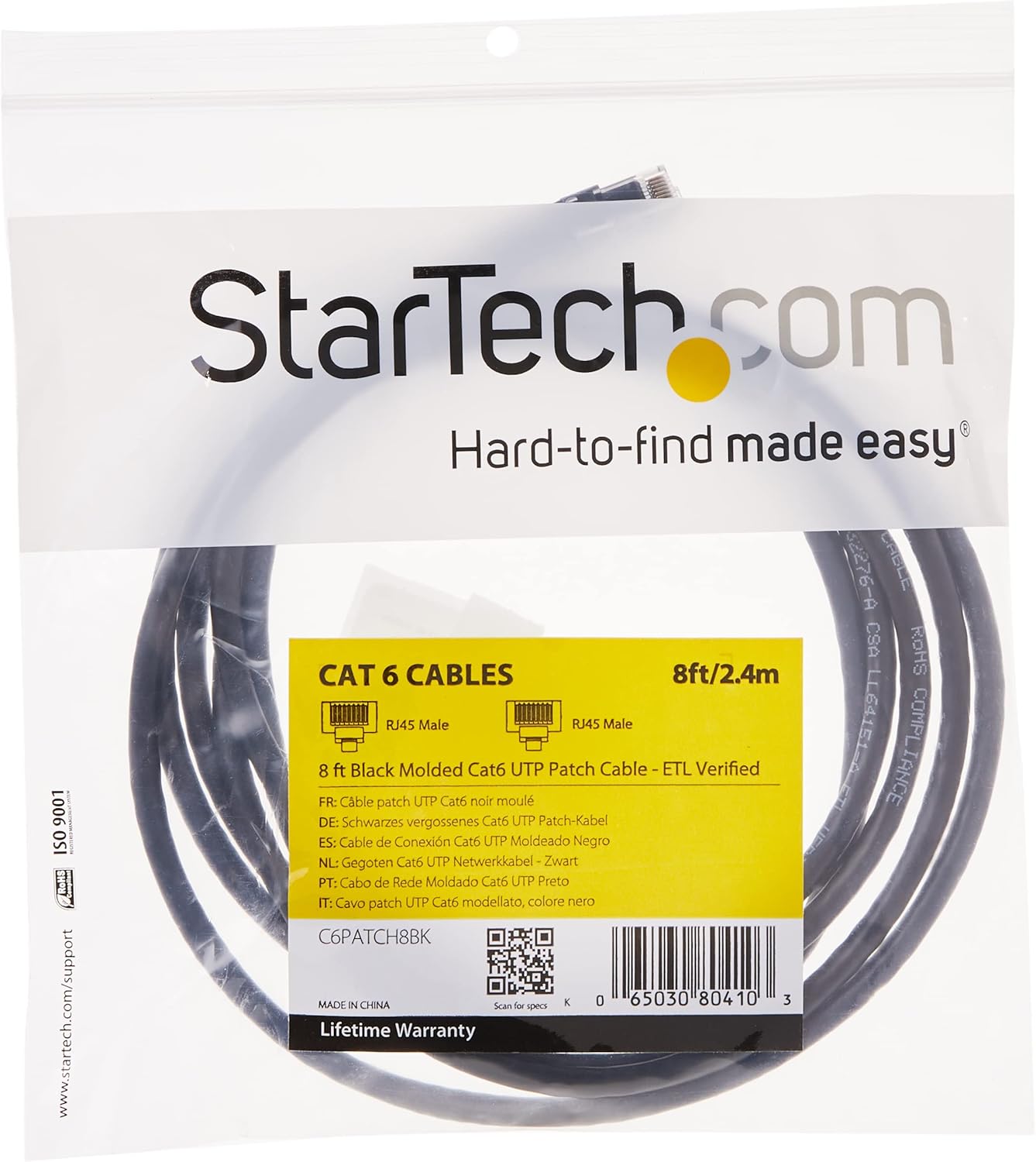 StarTech.com CAT6 Ethernet Patch Cable - Molded RJ45 UTP