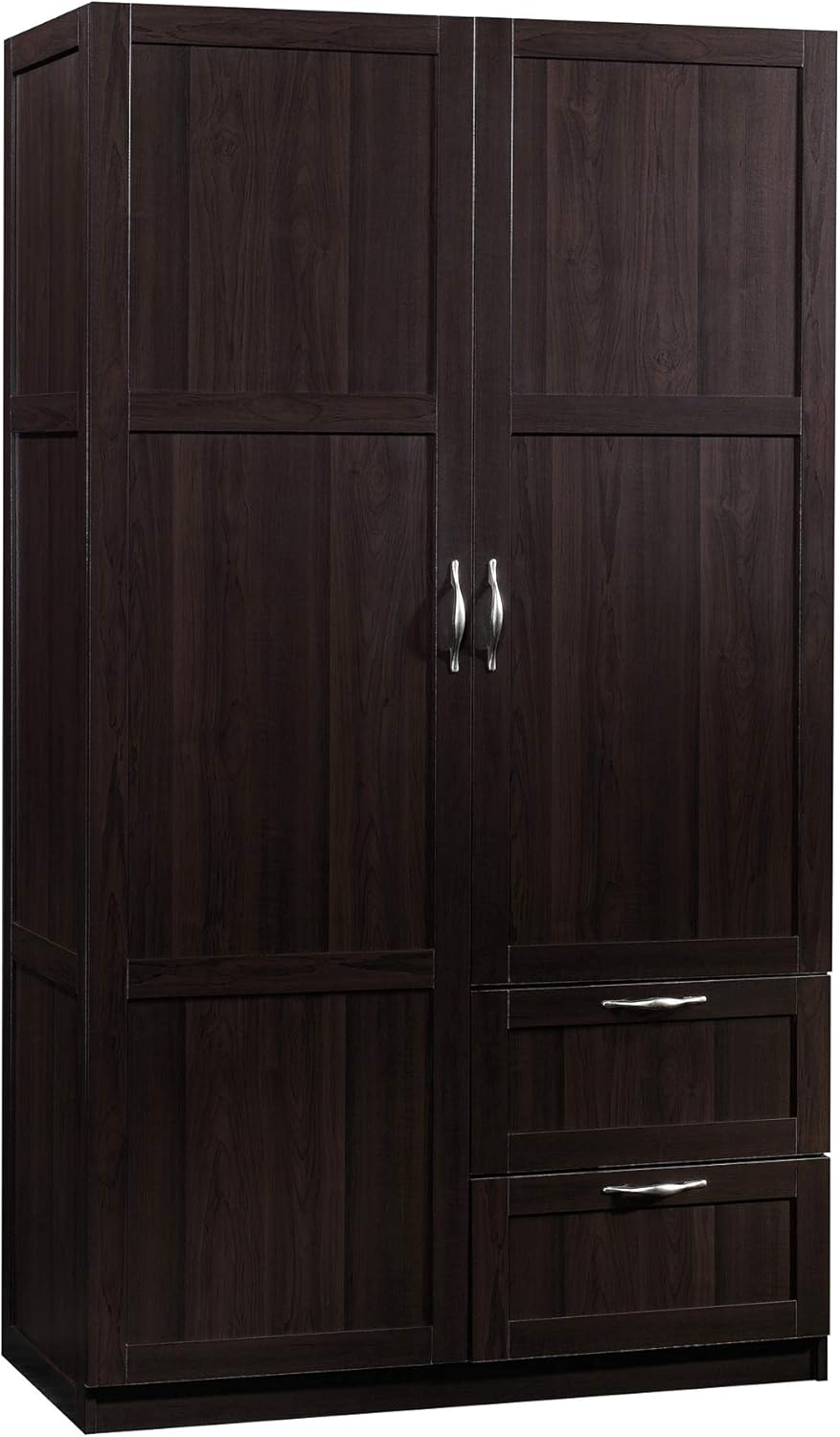 Sauder Select Multipurpose Bedroom Armoire Wardrobe Closet Pantry Storage Cabinet with Drawers and Hanging Rail