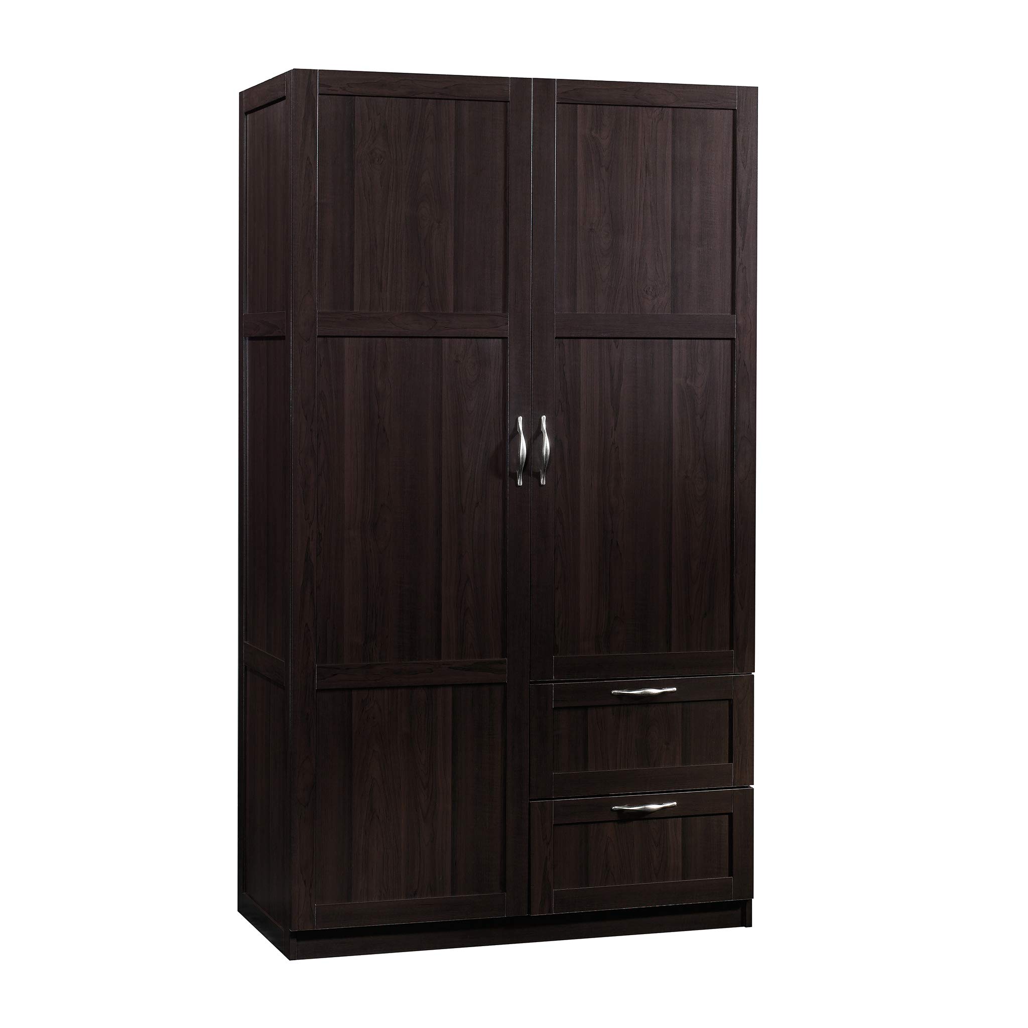 Sauder Select Multipurpose Bedroom Armoire Wardrobe Closet Pantry Storage Cabinet with Drawers and Hanging Rail
