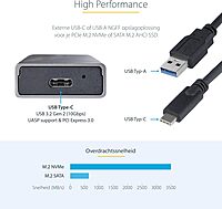 StarTech.com USB-C 10Gbps M.2 SSD Enclosure (2230/2242/2260/2280) - Aluminum