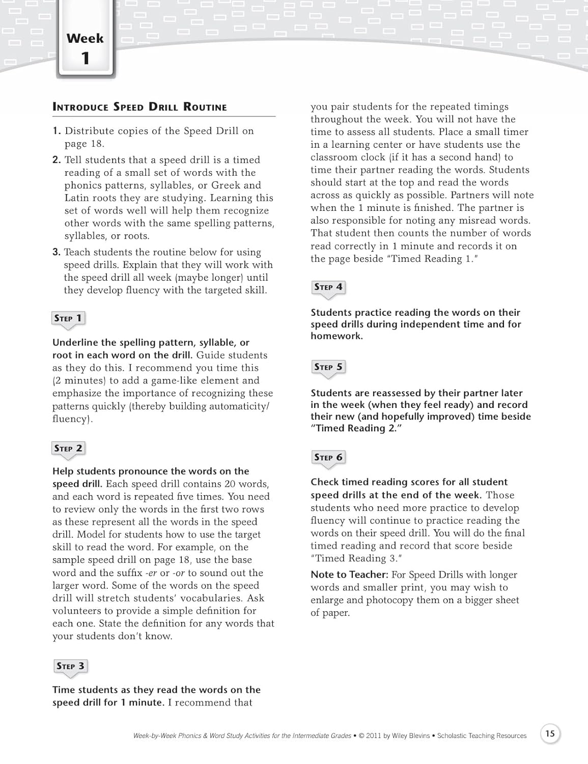 Scholastic Week By Week Phonics and Word Study for the Intermediate Grades, Grades 3-6