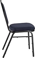 National Public Seating 9200 Series: Dome-Back Premium Fabric Upholstered Banquet Stack Chair, Midnight Blue Seat/Black Sandtex Frame, Set Of 2
