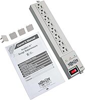 Tripp Lite 8 Outlet Surge Protector Power Strip, 8ft Cord, Right Angle Plug, $35,000 INSURANCE (SK6-6)