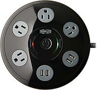 Tripp Lite Conference Surge Protector 4 5-15R 4 USB-A Ports 6ft Cord Black (TLP406USBUFO)