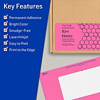 Avery Printable Rectangle Labels, Sure Feed Technology, 4" x 6", Bright Pink, Print-to-the-Edge, Laser/Inkjet Printable