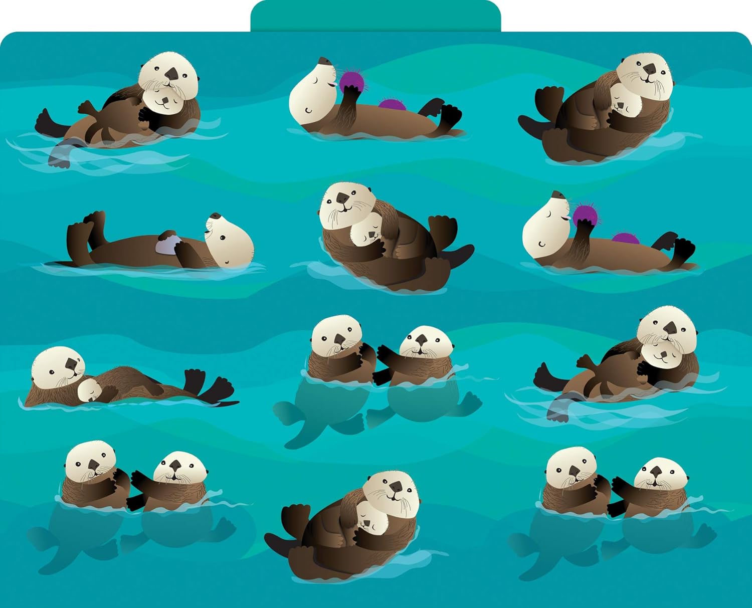 Barker Creek Designer File Folders Set of 12, Sea & Sky, Multi-Design, Reversible, Colorful Patterns Inside and Out