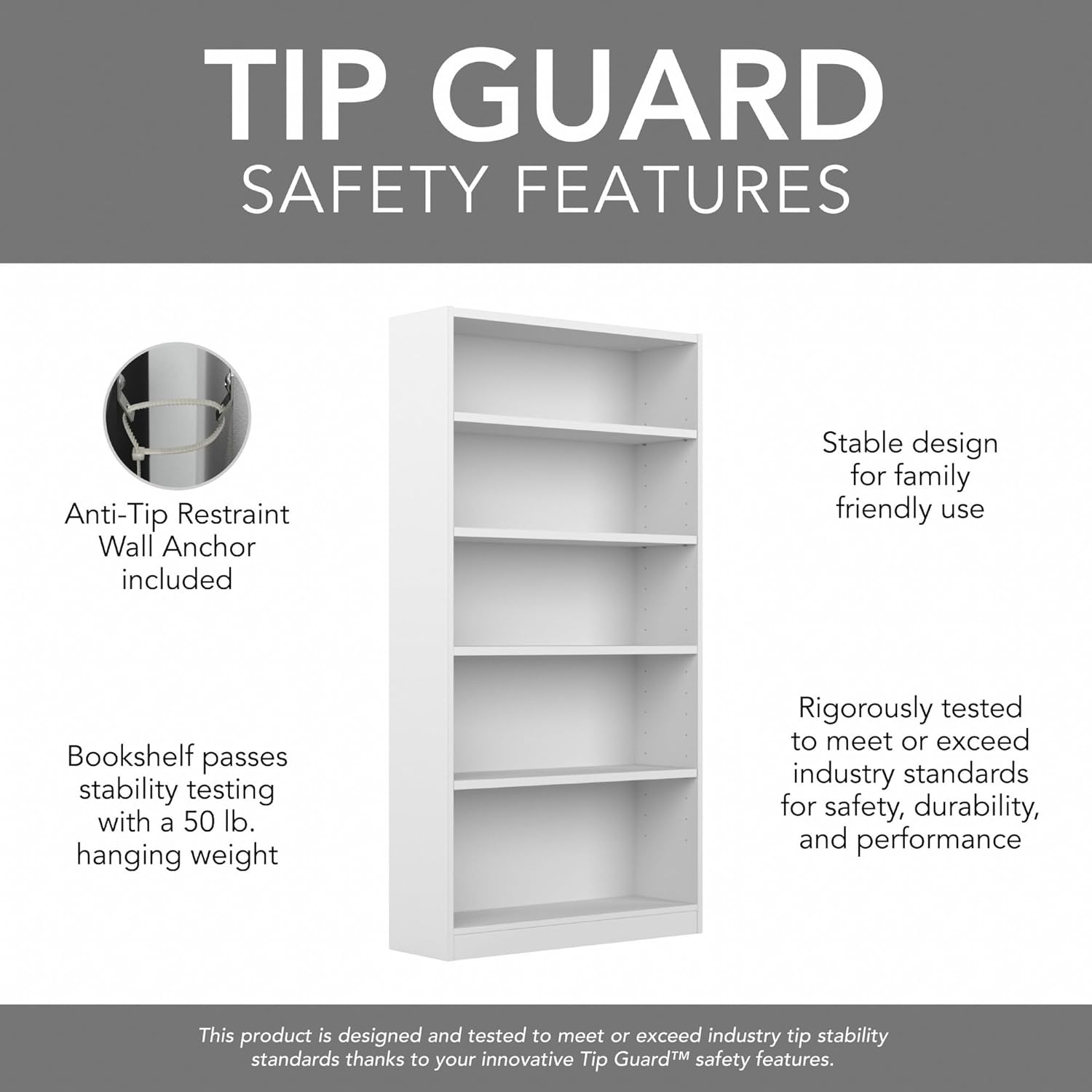 Bush Furniture Universal Bookcase - Storage and Display Bookshelf for Home or Office